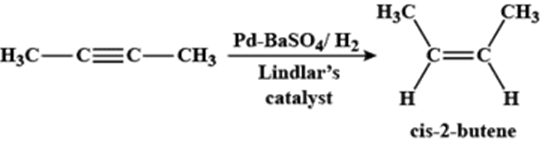 When 2 - butyne is treated with Pd - BaSO4/H2 ; the product formed will be: