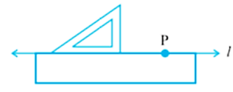 Right-angled corner comes in contact with the ruler