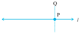 PQ is the required perpendicular to l from the given point P
