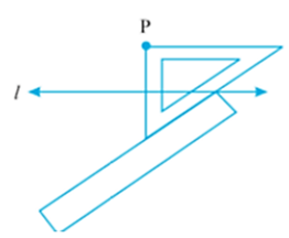 set-square until it touches the point P