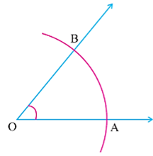 cut the rays at point A and B.