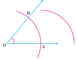 Arc of the radius of more than half of AB.