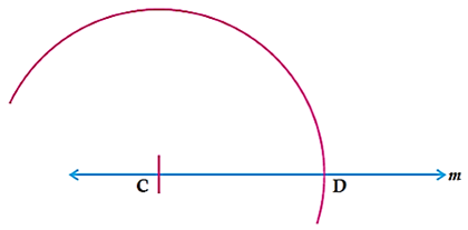 cuts the line m at point D.