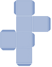 A net for a cube box.