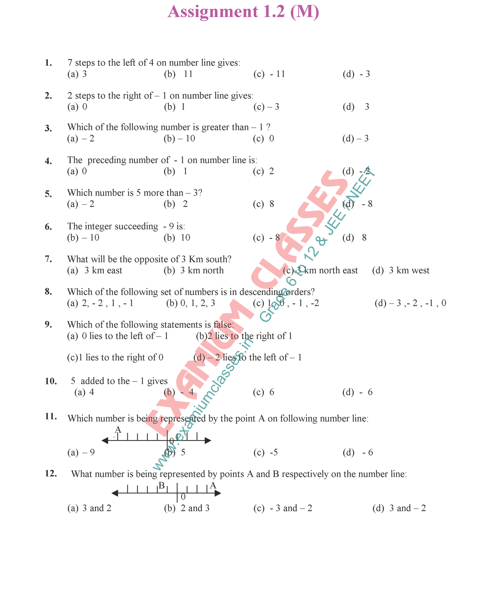 1st assignment class 7