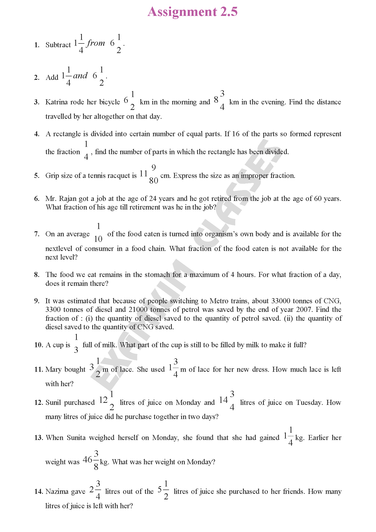 class 7 maths chapter 2 assignment