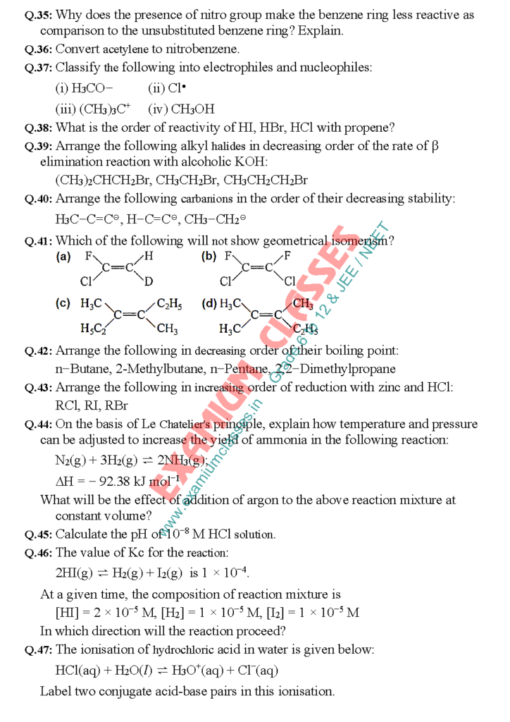 Class 11 Chemistry Assignment T4 C