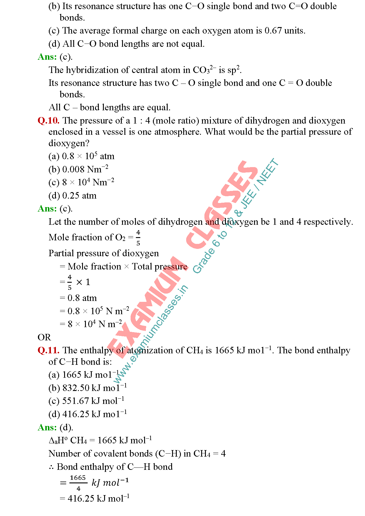 Class 11 Chemistry Multiple Choice Questions Set 15.1