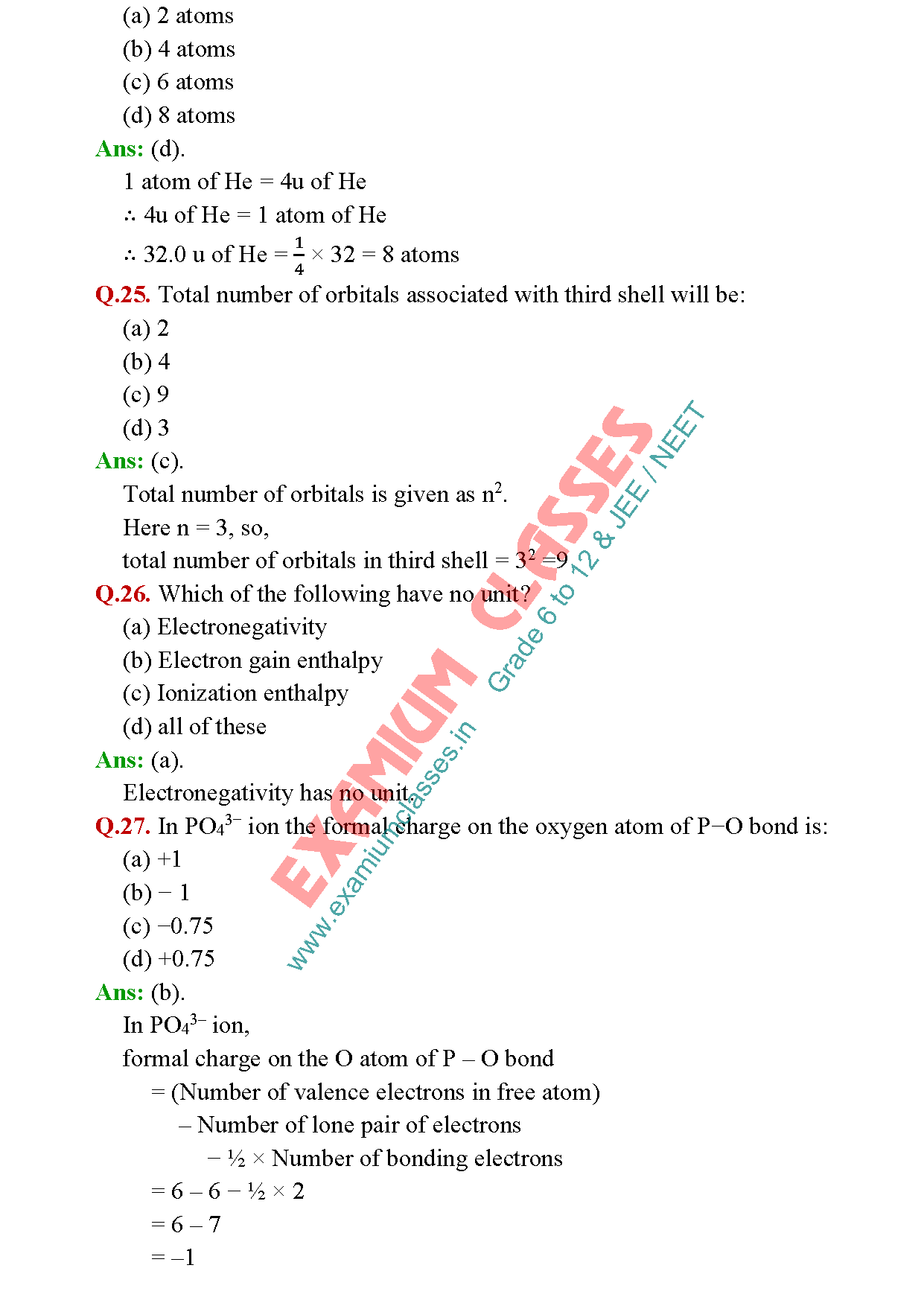 Class 11 Chemistry Multiple Choice Questions Set 15.1